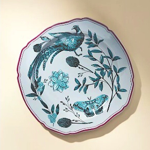 Anthropologie Handpainted Glazed Stoneware Plate New In Box New With Tag